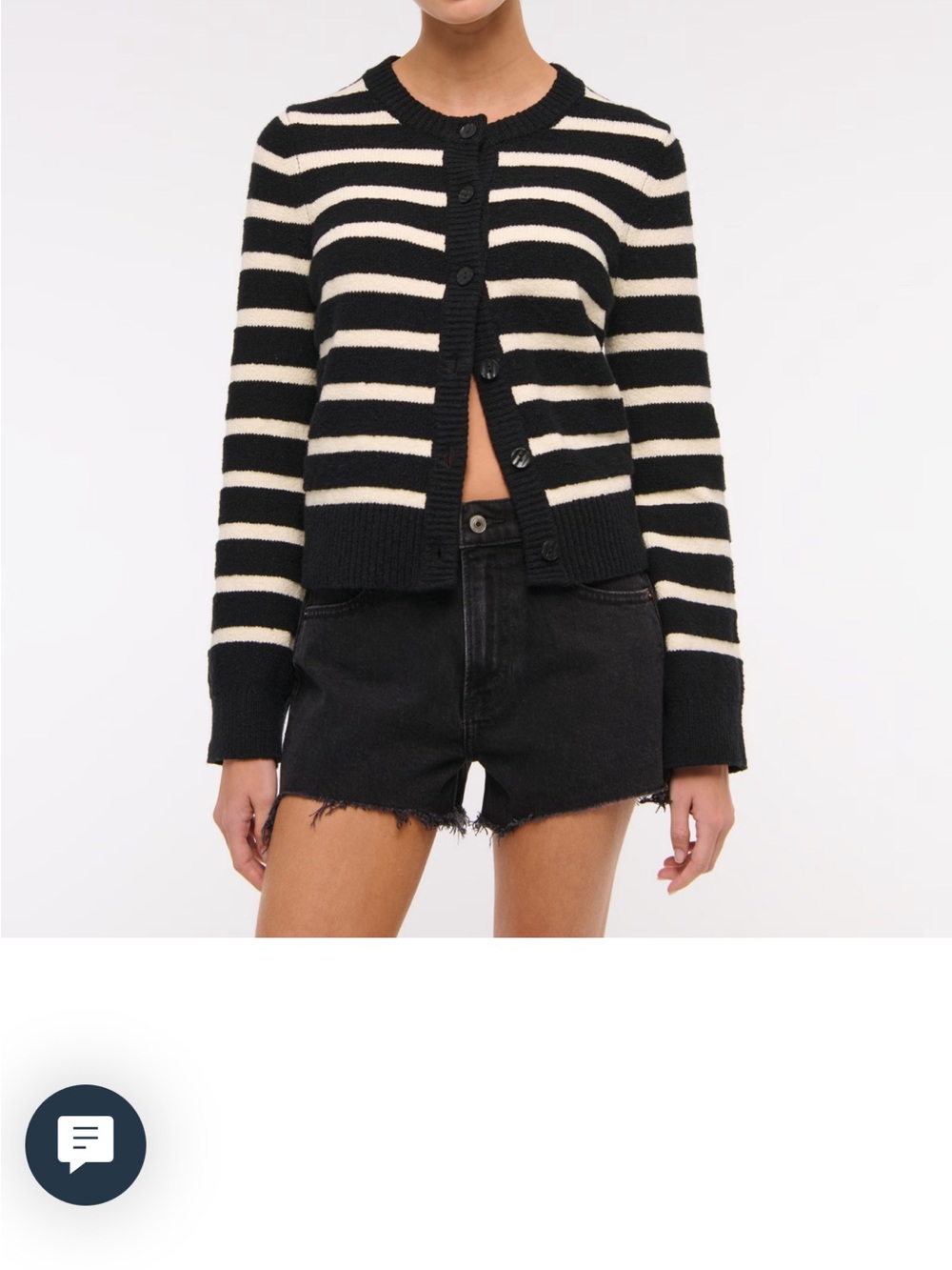 Abercrombie & Fitch Black High-Rise Frayed Hem Shorts